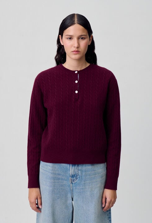 Pull maille col tunisien