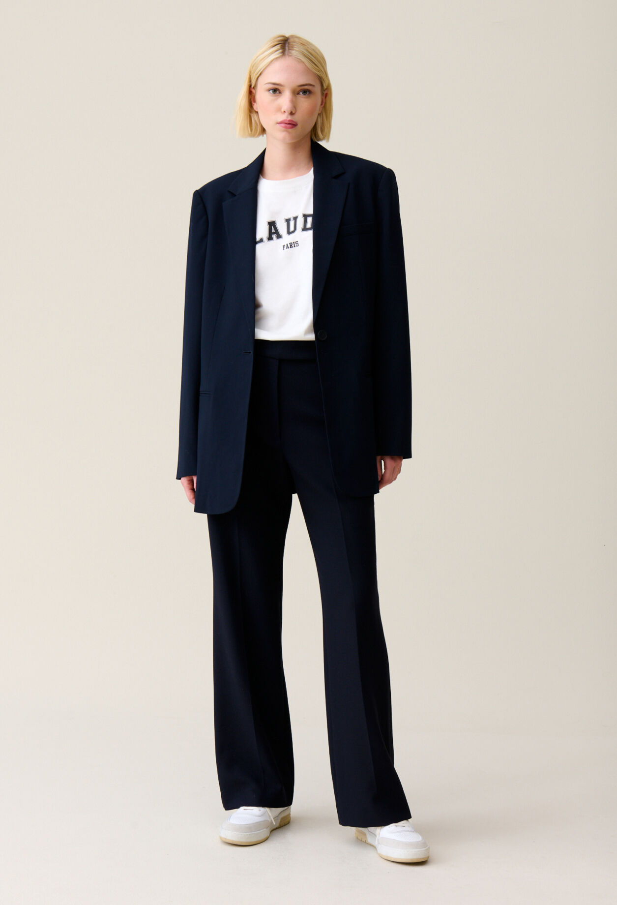 Veste tailleur oversize marine