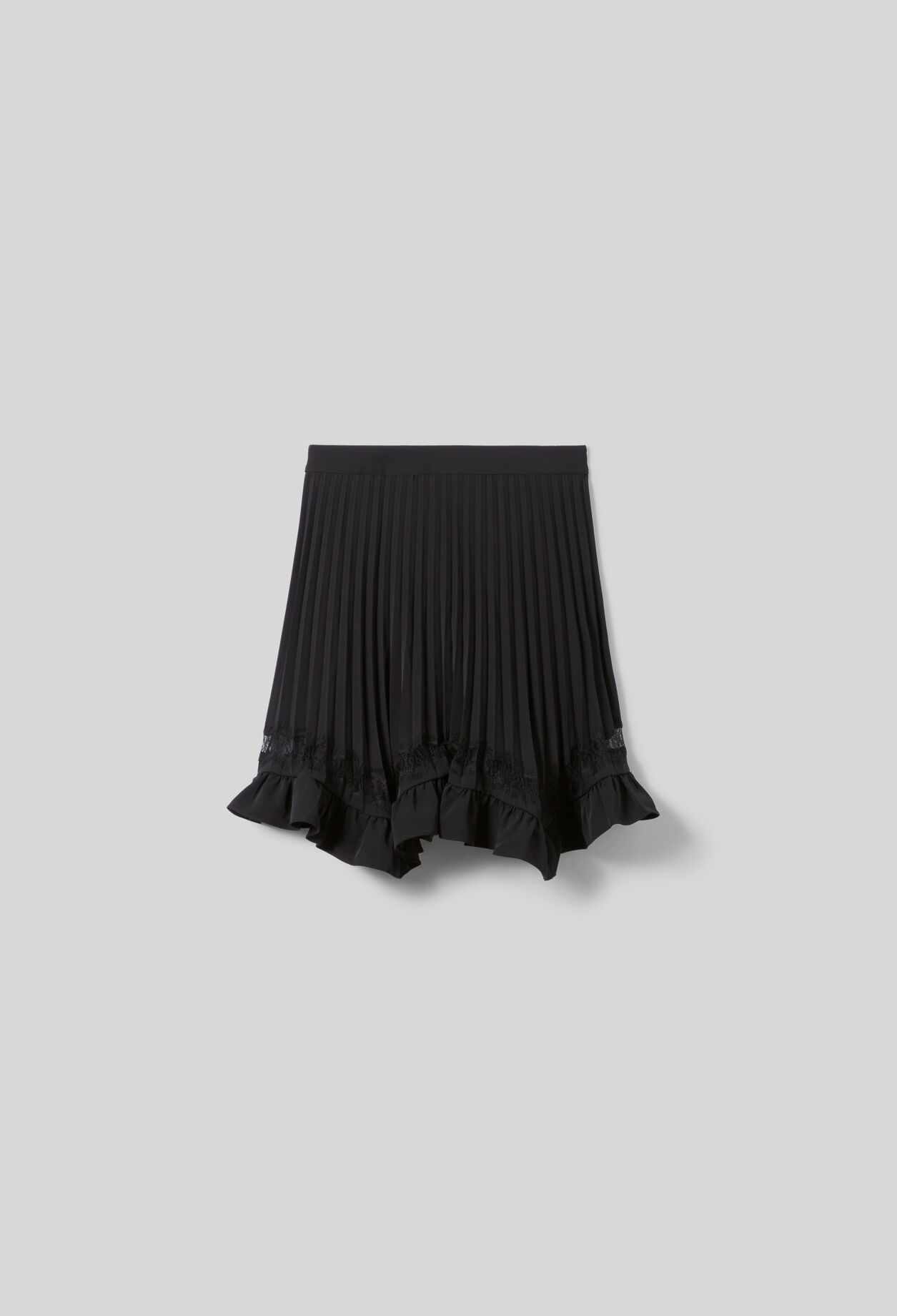 Jupe pliss&eacute;e courte avec dentelle