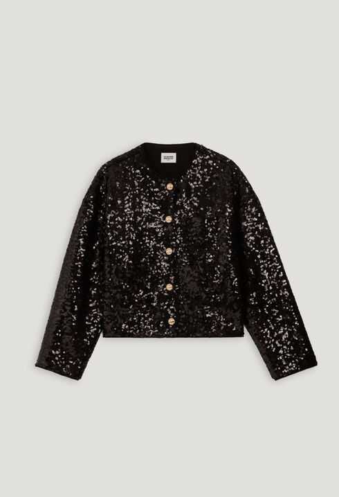 Cardigan sequins noir