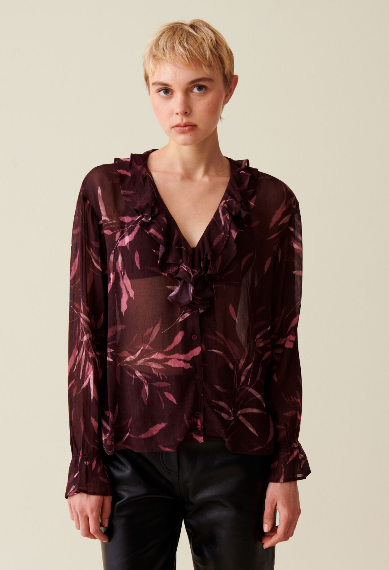 Blouse fluide manches longues imprimée