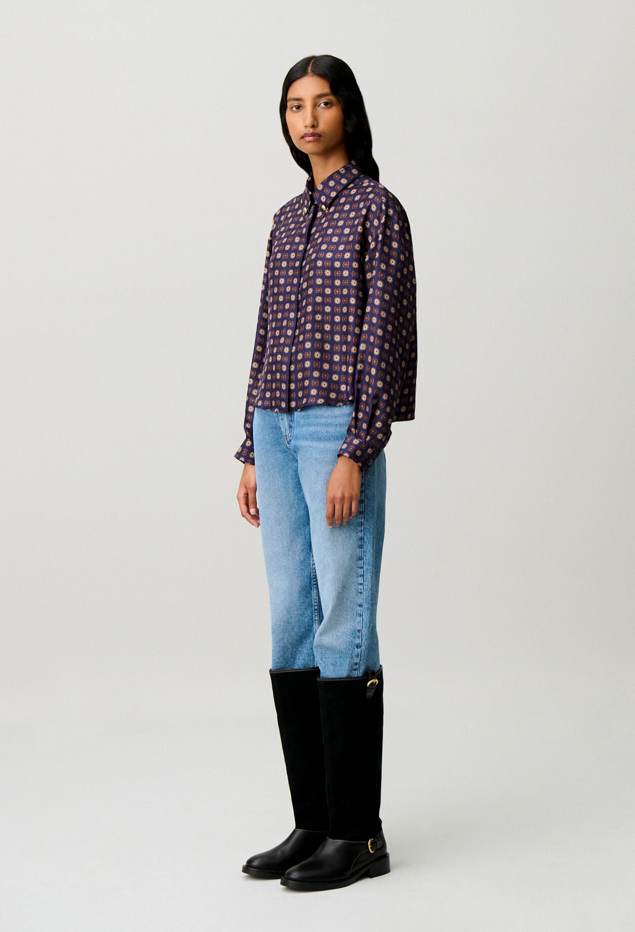 Chemise imprim&eacute;e soie