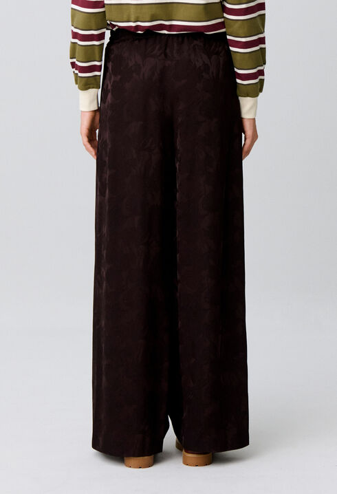 Pantalon large jacquard floral