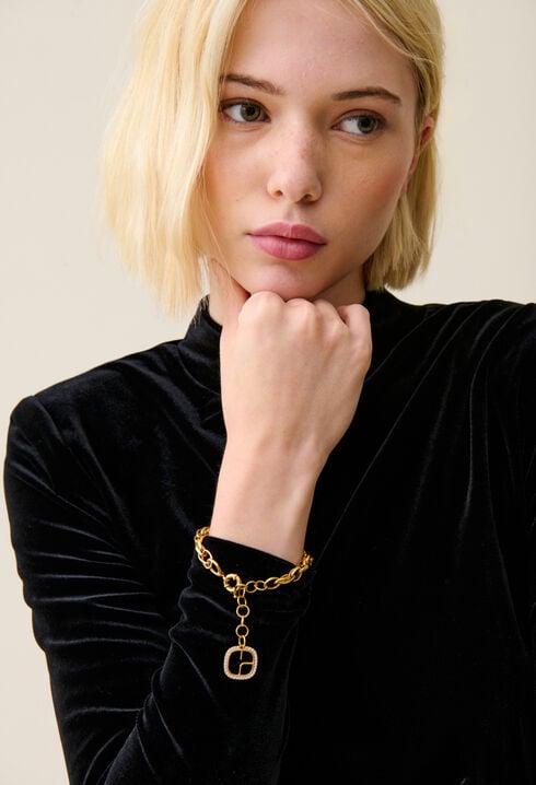 Bracelet chaine doré logo CP