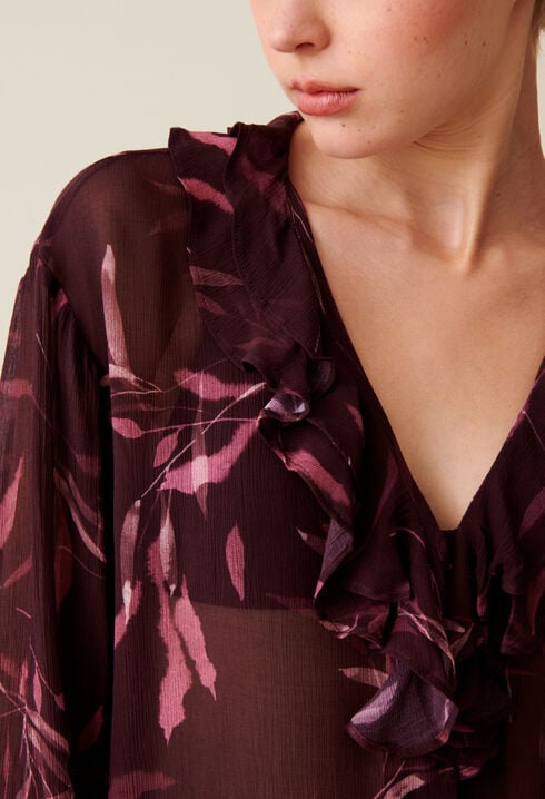 Blouse fluide manches longues imprimée