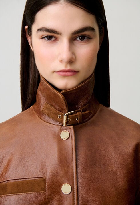 Blouson cuir large