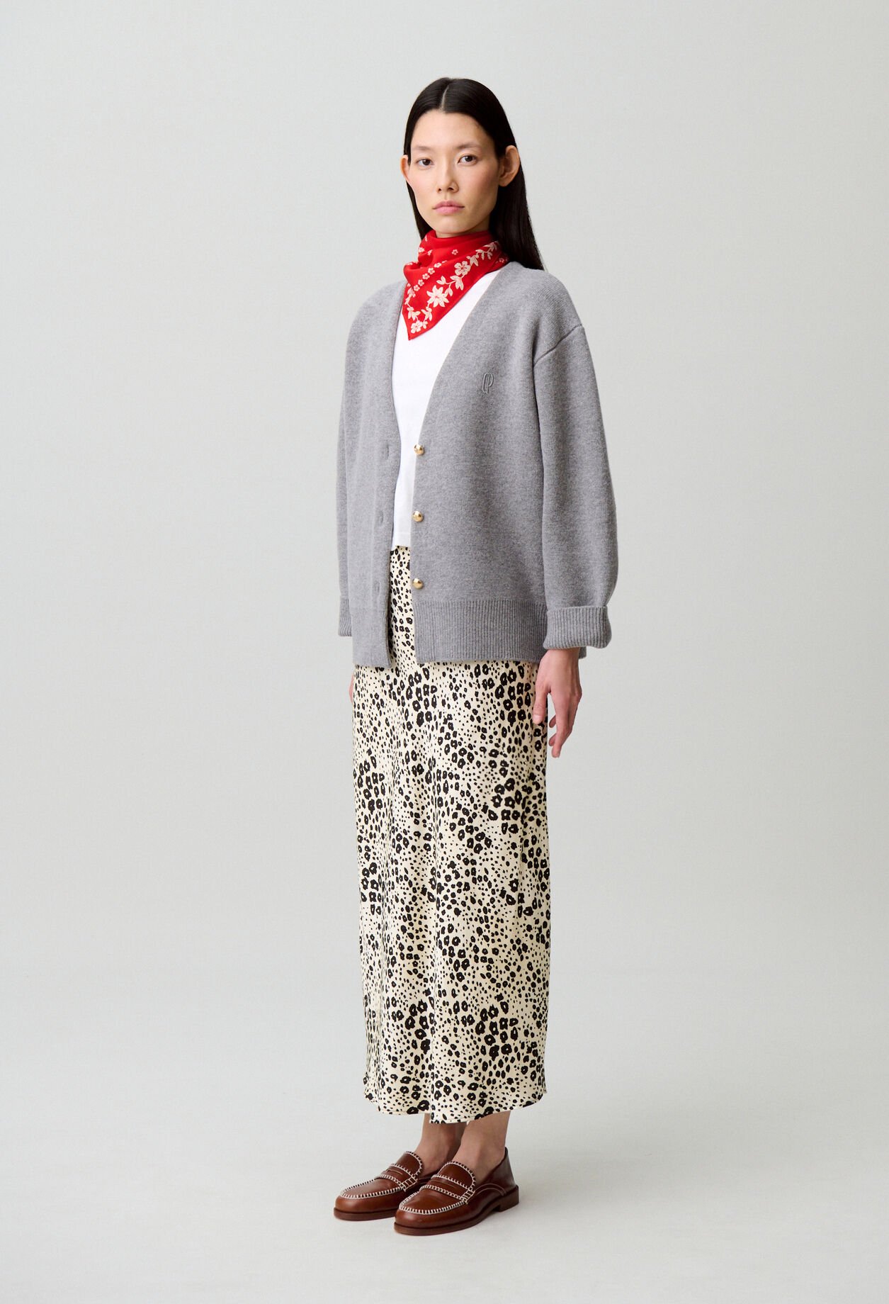 Cardigan laine mélangée oversize