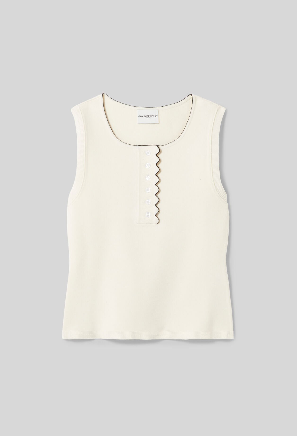 Top en maille &eacute;cru
