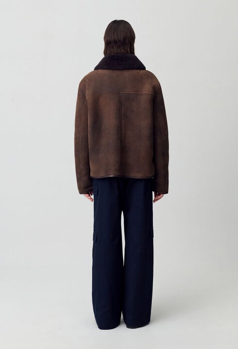 Manteau peau lainée