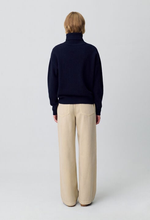Pull cachemire bleu marine