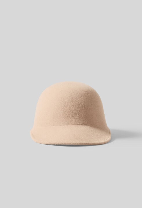 Casquette feutre laine camel