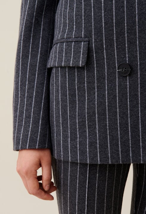 Veste tailleur rayée oversized