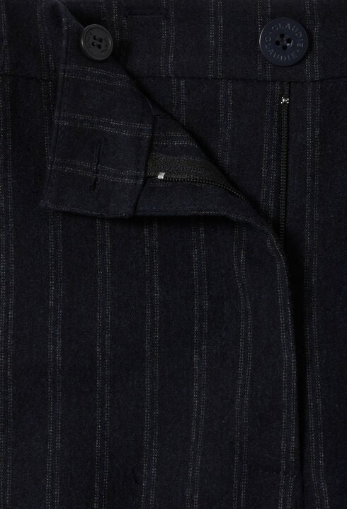 Pantalon laine m&eacute;lang&eacute;e ray&eacute;