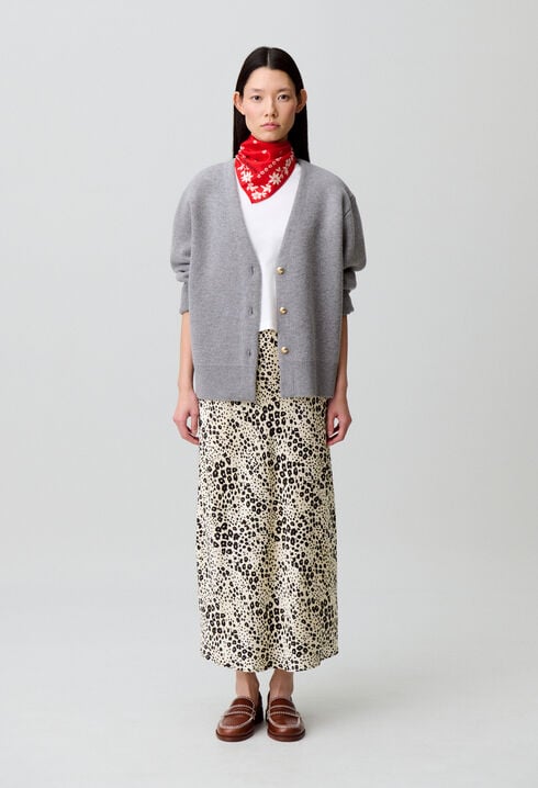 Cardigan laine mélangée oversize