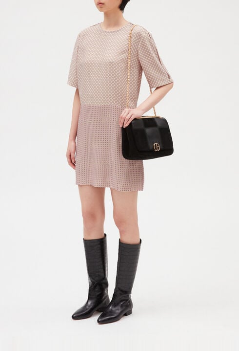 Robe courte imprimée rose