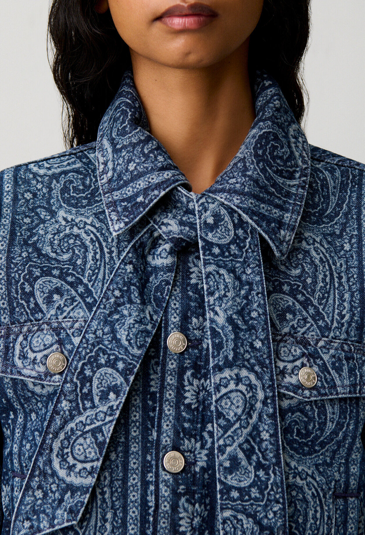 Veste denim imprim&eacute;e