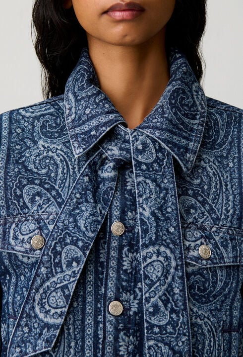 Veste denim imprim&eacute;e