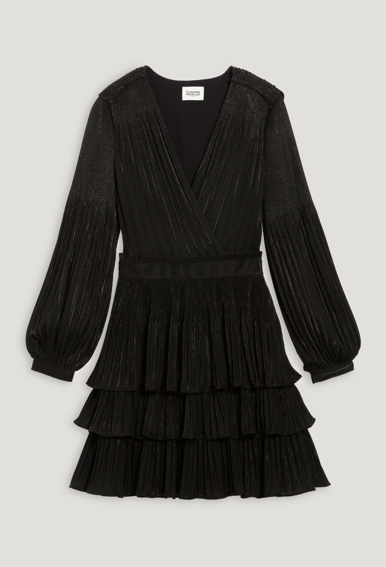 Robe courte plissée noire