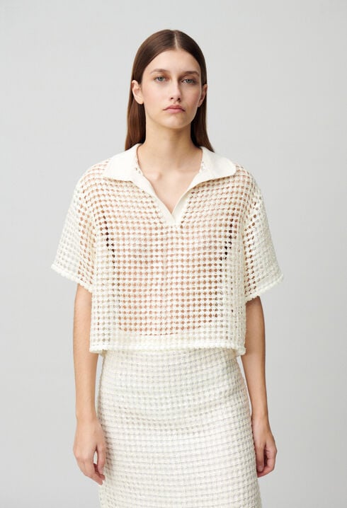 Top manches courtes crochet