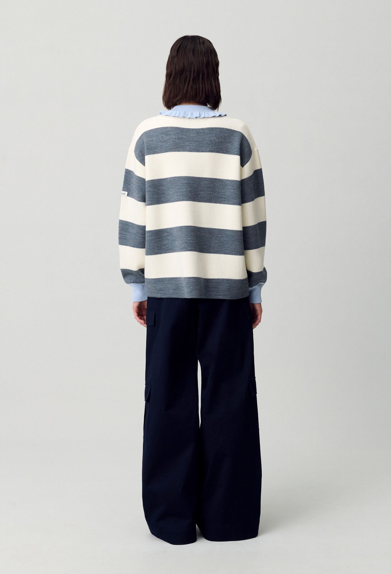 Pull polo large rayures