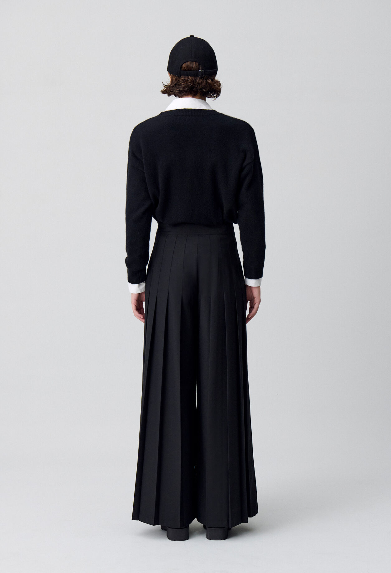 Pantalon large à plis