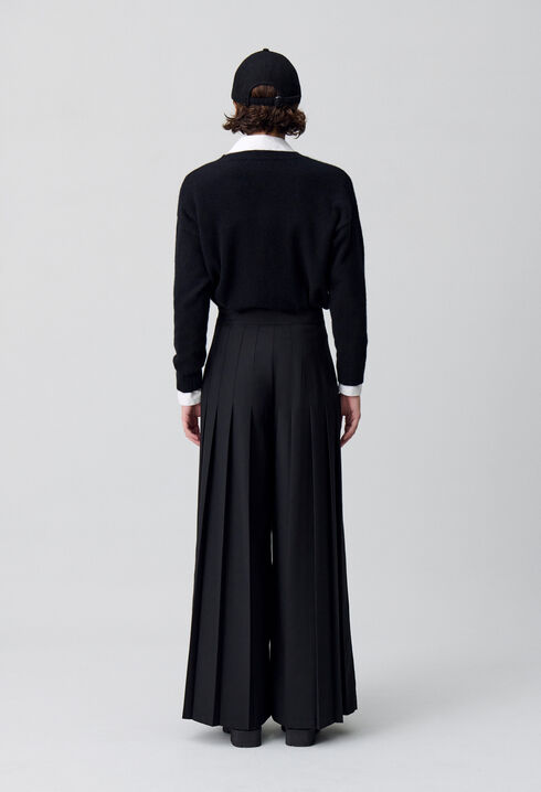Pantalon large à plis