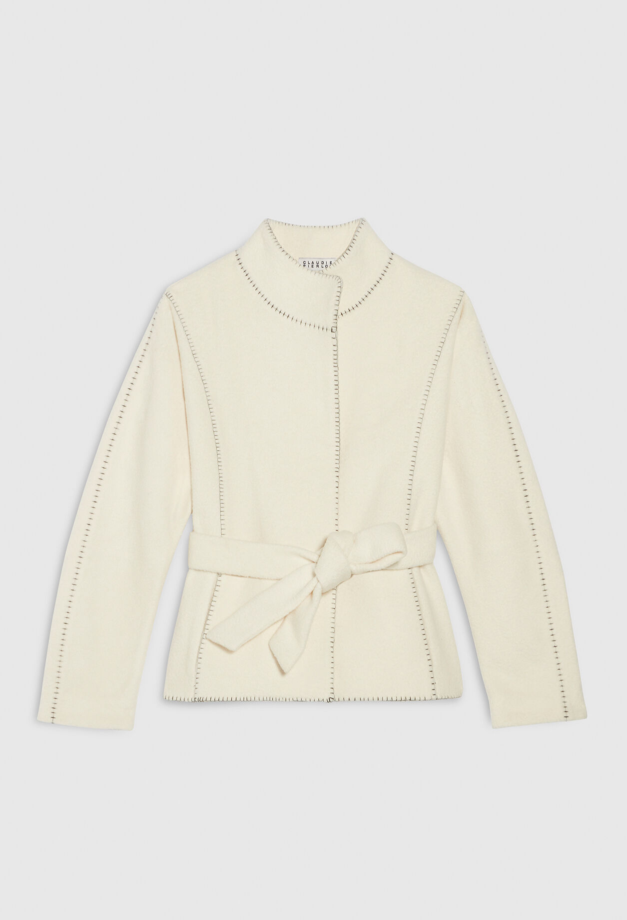 Veste coupe droite ceinturée