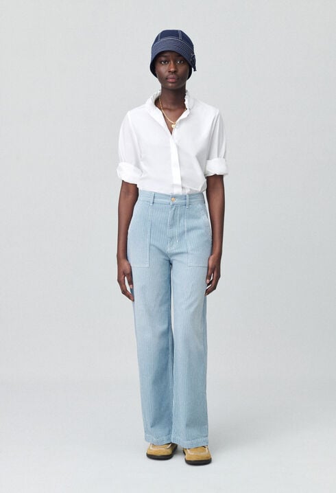 Jean large délavé