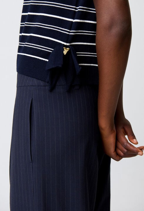 Pull maille ray&eacute; c&oelig;ur