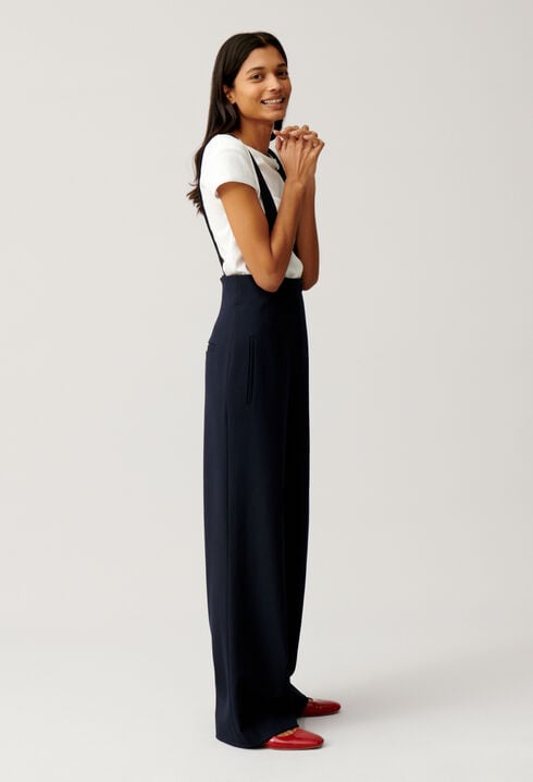 Pantalon bretelles marine
