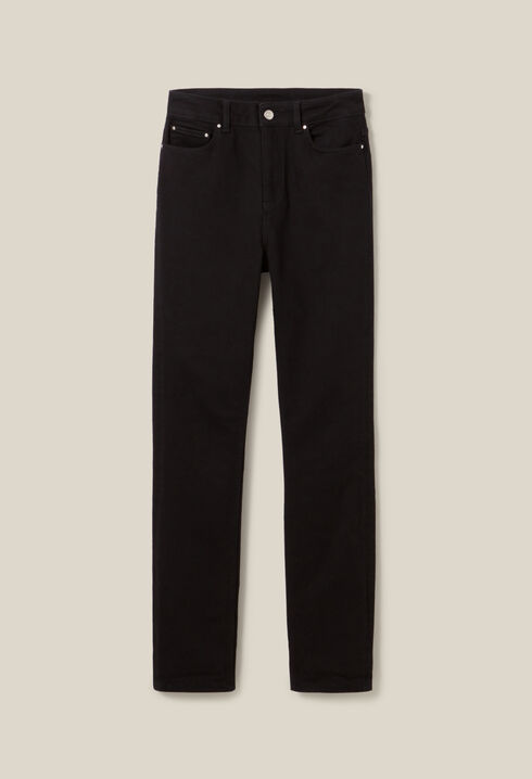Jean slim noir taille mi-haute