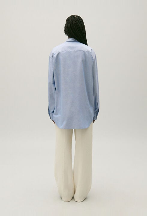 Chemise coton bleu ciel