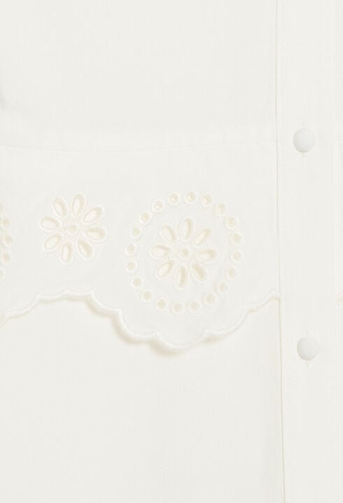 Robe longue broderie anglaise écrue