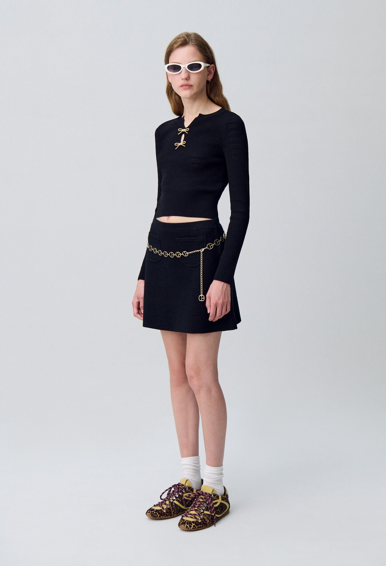 Pull maille fine noeuds