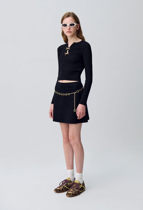 Pull maille fine noeuds