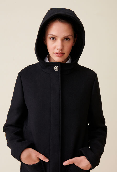 Manteau capuche noir