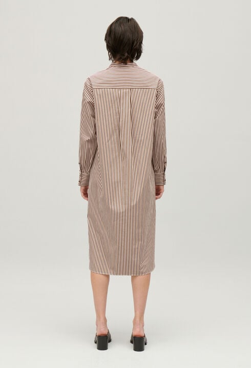 Robe longue rayures bronze