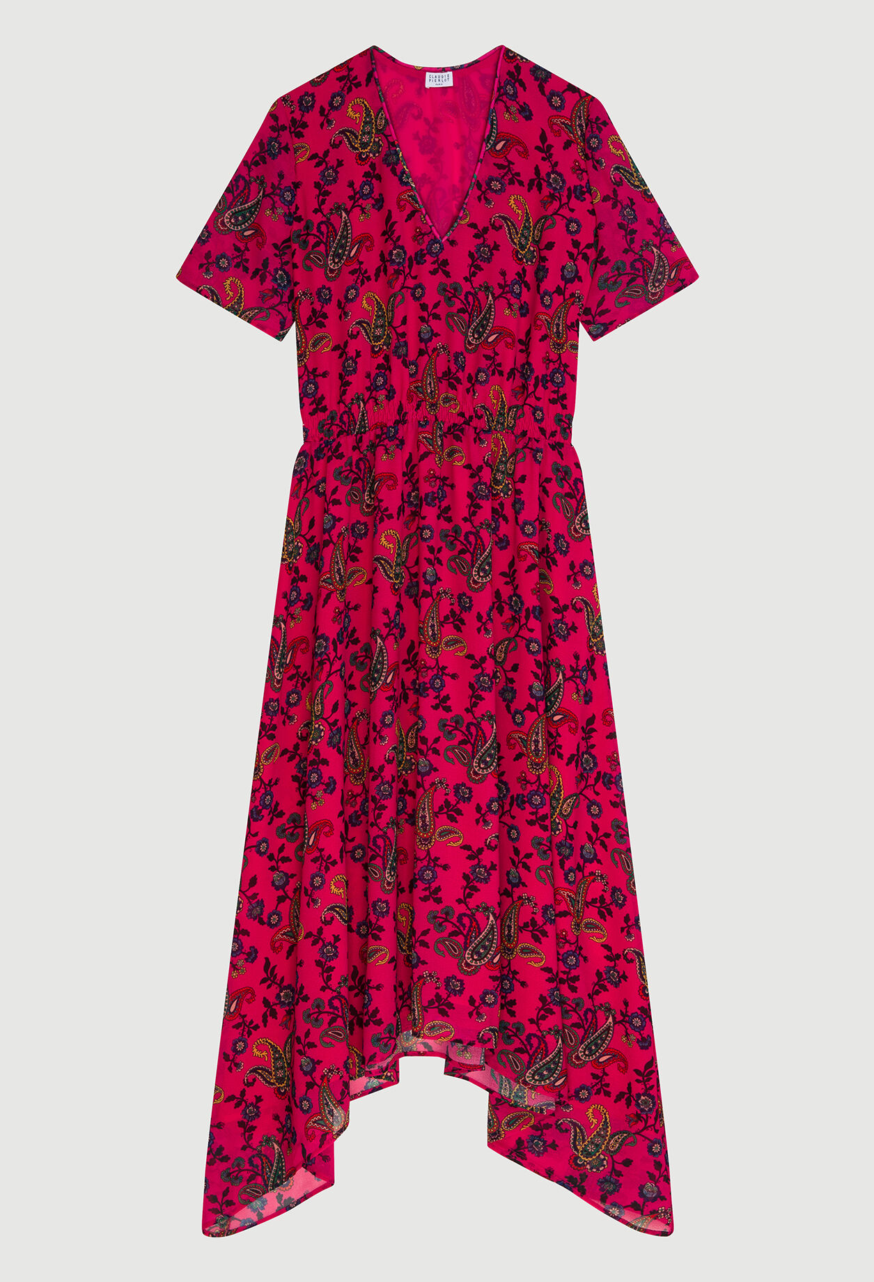 Robe asymétrique à motifs cachemire
