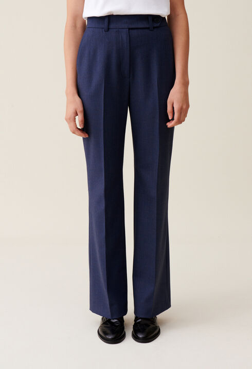 Pantalon tailleur laine marine