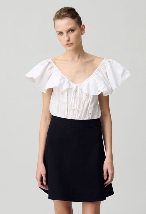 Robe courte bi-matières