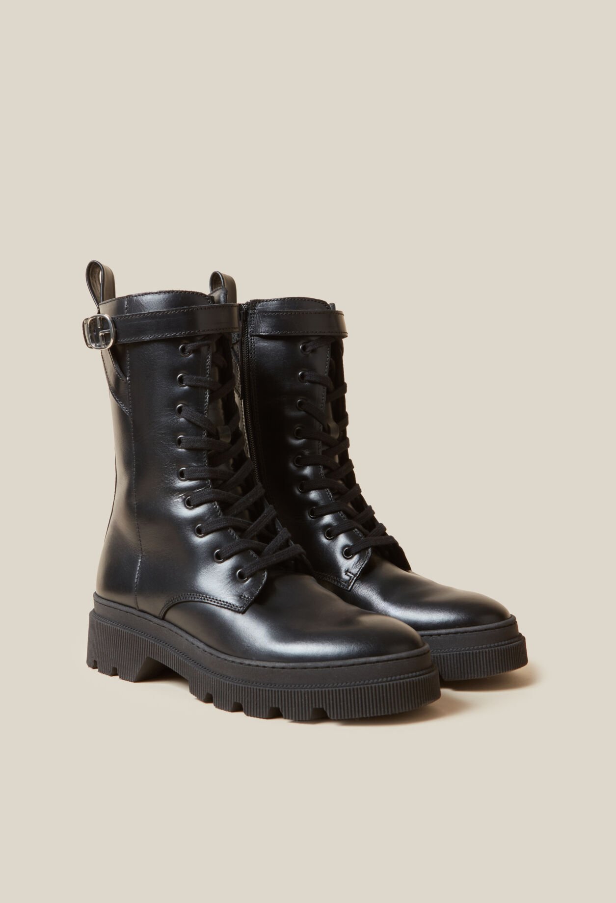 Bottines hautes rangers cuir 
