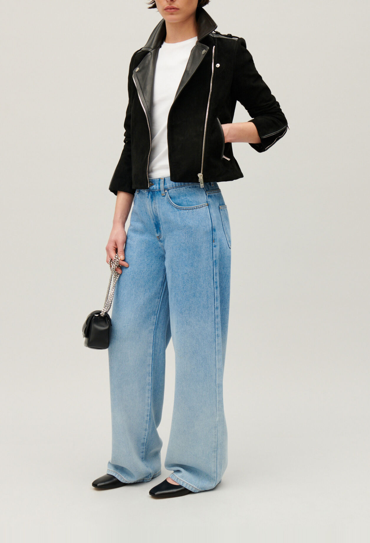 Veste en cuir noir