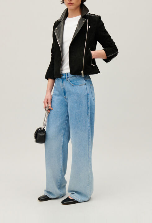 Veste en cuir noir