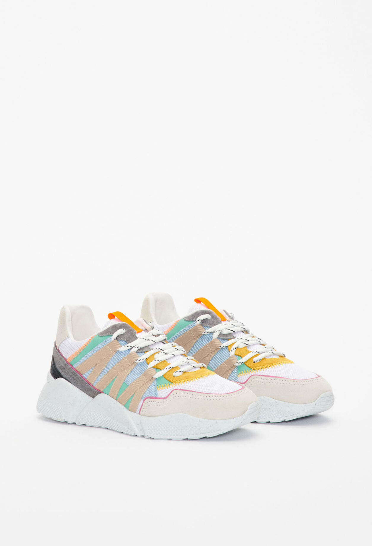 Sneakers graphiques en cuir