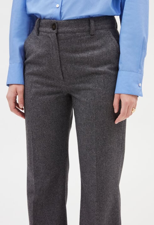 Pantalon flare gris chiné