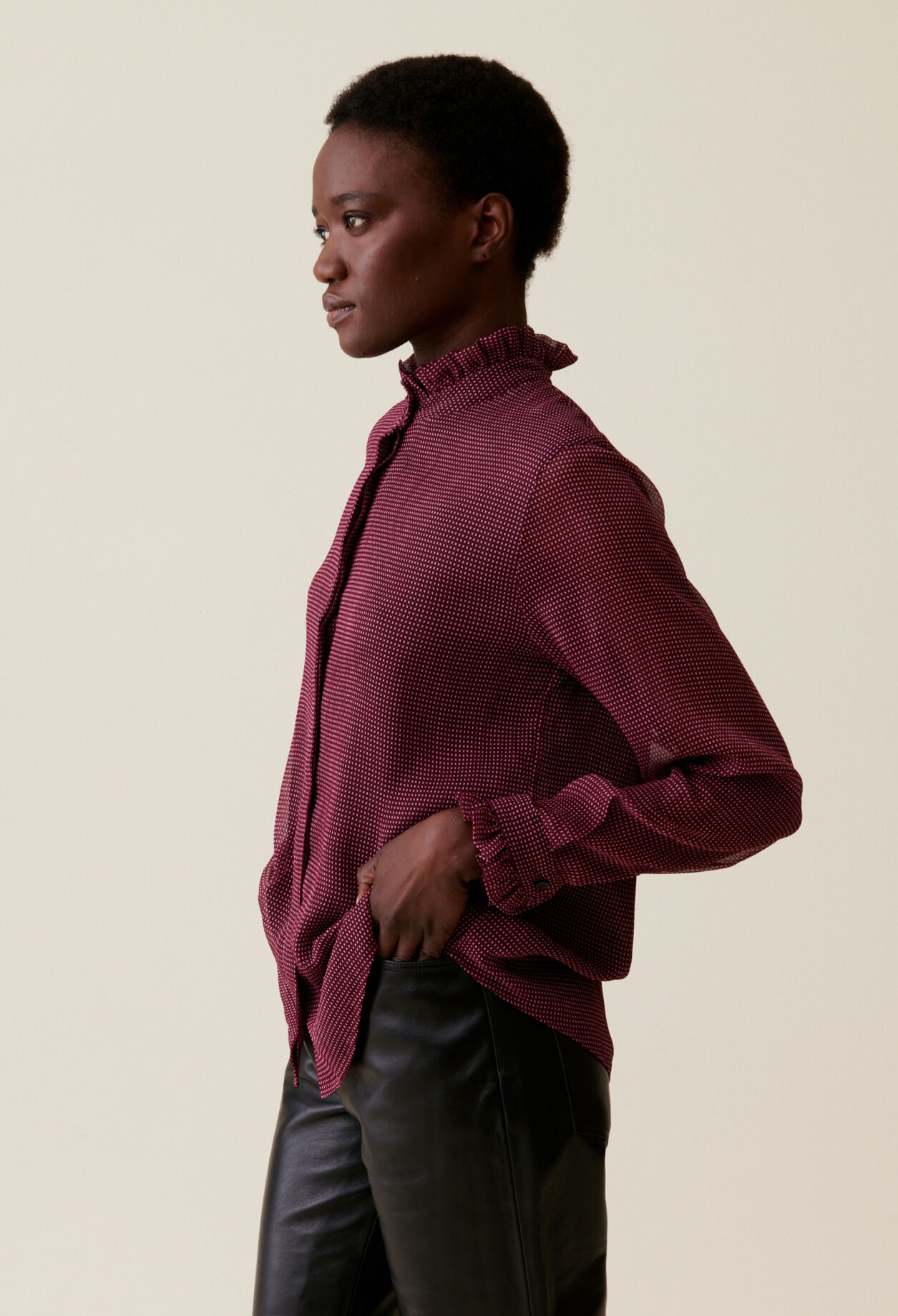 Chemise fluide petits carreaux pour femme Claudie Pierlot