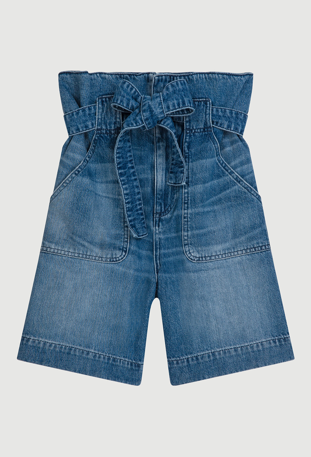 Short en denim à taille haute