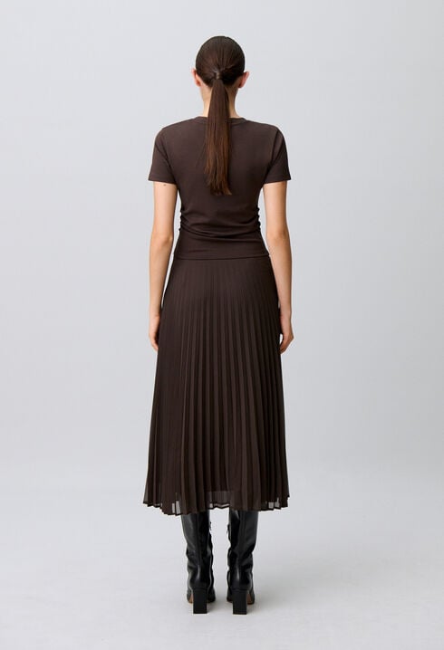 Robe bi-mati&egrave;res pliss&eacute;e