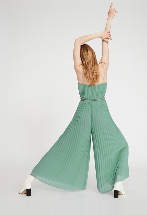 Combi-pantalon plissée à bretelles