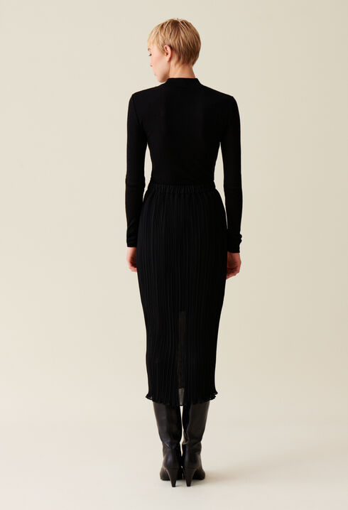 Jupe plissée 7/8ème doublée